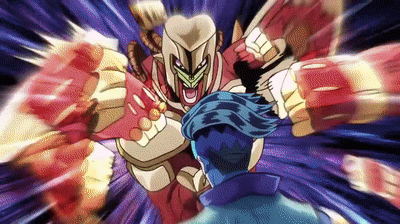 Gif Josuke punching Rohan